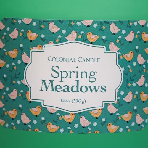 Colonial Candle Spring Meadows Scented Jar Candle, Easter Collection, 3 Wick, 14 oz - Up to 60 Hours Burn, Easter Candle, Made in the USA - color: Spring Meadows
