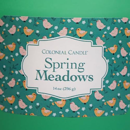Colonial Candle Spring Meadows Scented Jar Candle, Easter Collection, 3 Wick, 14 oz - Up to 60 Hours Burn, Easter Candle, Made in the USA - color: Spring Meadows