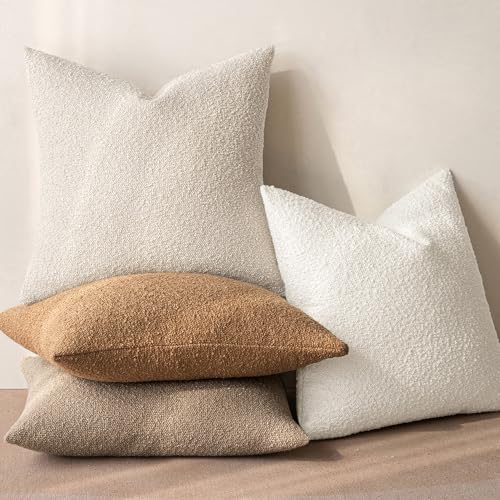 MIULEE Set of 2 White Throw Pillow Covers 18x18 Inch Pack of 2 White Throw Pillow Covers 18x18 Inch
