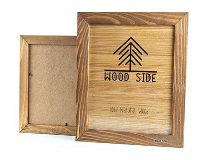 Rustic Wooden Picture Frame 8x10 - Set of 2-100% Natural Eco Walnut Wood with Real Glass for Wall Mounting and Tabletop - size: 8x10