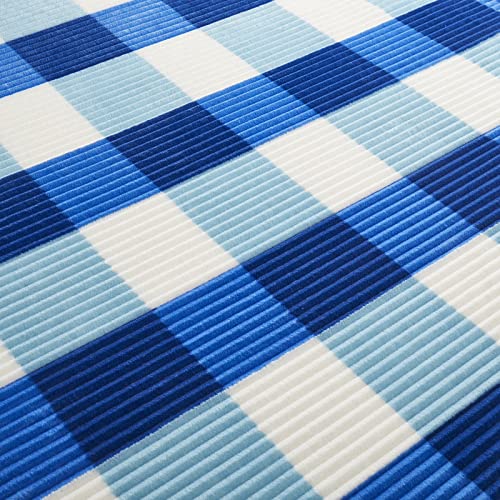 PU MEI Sherpa Blanket Twin Plaid Thick Bed Blanket, 90”*80” Super Soft Flannel Fuzzy Fleece Reversible Velvet Plush Warm Blanket for Couch(Blue Check, 80"*90") - color: Blue Check, size: 80"*90"