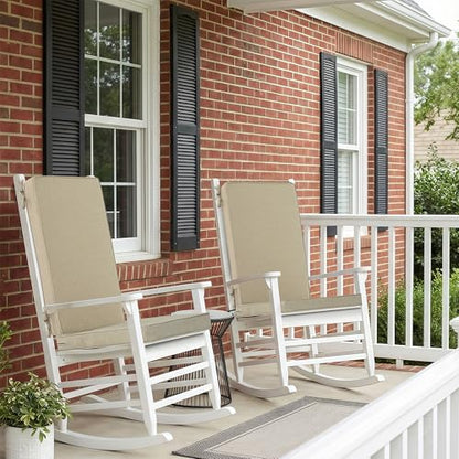 Outdoor Chair Cushions 20x20, Water-Resistant & Fade-Resistant, Patio Furniture Lawn Dining Chair Seat Replacement with High Back, Ties Zipper, Removable Cover, Set of 2, Natural - color: Natural, size: 20" x 20" 2 Pack
