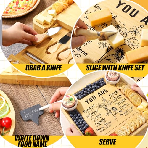 Christian Gifts for Women Bible Verse Engraved Charcuterie Board Large Christian Cheese Charcuterie Board Set for Women Faith Religious Gift Inspirational Scripture Gift Jesus Bible Present - style: Mom
