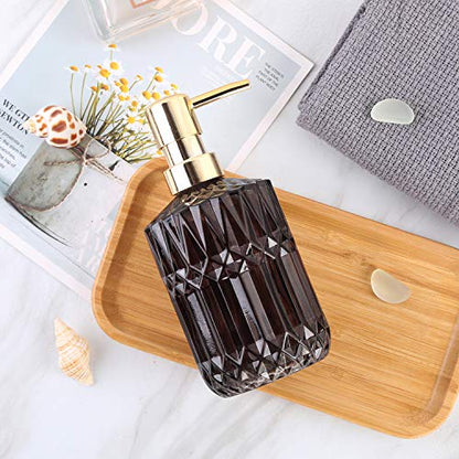 YunNasi Soap Dispenser with Pump, Refillable Liquid Hand Soap Dish Soap Dispensers for Bathroom Counter, Kitchen Sink (Dark Gray) | Liquid Hand Soap Dish Soap Dispensers for Bathroom Counter, Kitchen Sink, Dark Gray - color: Dark Gray