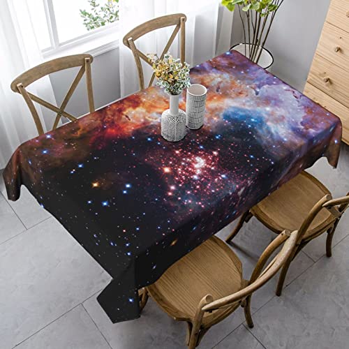 Worltoldb Galaxy Tablecloths Polyester Table Cloth for Kitchen Dinning Table Washable Table Cover for Parties Wedding Picnic - color: White7