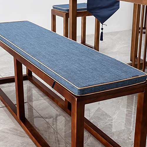Customize Bench Cushion, Furniture Cushion, High Density Memory Foam, Linen Washable, Non-Slip Bench Pad for Shoe Bench Rack, Window, Piano, Dining (Custom Size, Blue-B) - color: Blue-b