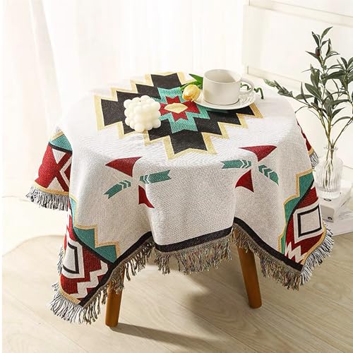 Samboo Mexican Blanket 50×60 Inch, Boho Native American Woven Throw Blanket for Couch Sofa Bed Camping Picnic Beach, Soft Lightweight Durable Machine Washable Decorative Blanket with Tassels