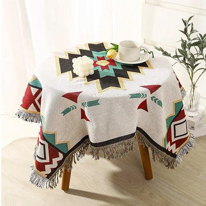 Samboo Mexican Blanket 50×60 Inch, Boho Native American Woven Throw Blanket for Couch Sofa Bed Camping Picnic Beach, Soft Lightweight Durable Machine Washable Decorative Blanket with Tassels