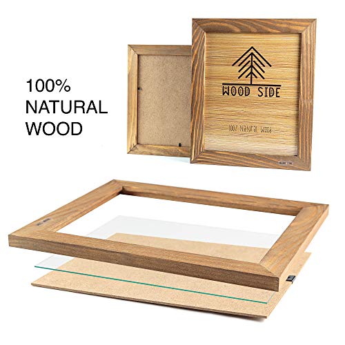 8.5 x 11 Wooden Rustic Picture Frames, Set of 2 for Diploma Documents Certificates, Wall Mount and Desktop - Natural Wood Photo Frame, Walnut - size: 8.5x11