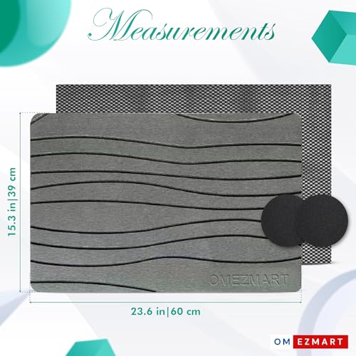Stone Bath Mat for Bathroom – Diatomaceous Earth Quick Dry Bath Mat, Non Slip, Mold Resistant Stone Shower Mat (24×16" Grey) - color: Grey