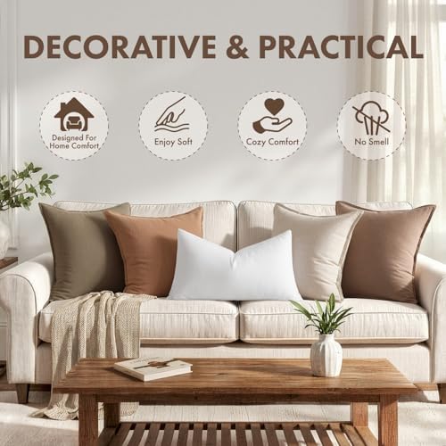 MIULEE 12x24 Inch Synthetic Down Alternative Pillow Insert | Decorative Throw Pillow 12 x 24 Inch Body Bed Sleeping Ultra Soft Fluffy Form for Sofa Couch Bed - size: 12x24Inch (pack of 1)
