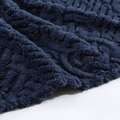 Nautica - Throw Blanket, Soft Cable Knit Sherpa Bedding, Ideal for Bed or Couch (Declan Navy, 50" x 60") - color: Declan Navy