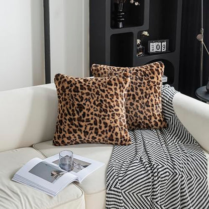 2 Packs Leopard Pillow Covers Furry 22x22 Cheetah Print Pillow Faux Fur Pillow Covers Soft Plush Fluffy Cheetah Print Pillow Case 22"x22" - size: 22" x 22" (Pack of 2)