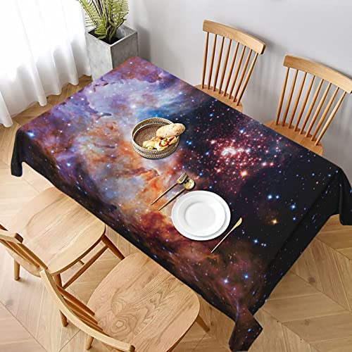 Worltoldb Galaxy Tablecloths Polyester Table Cloth for Kitchen Dinning Table Washable Table Cover for Parties Wedding Picnic - color: White7