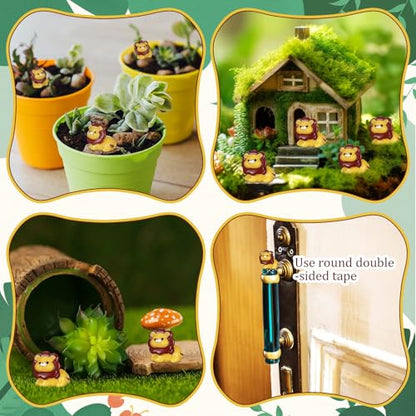 Threehoney 50 Pcs Mini Resin Animal Miniature Figurines Bulk Adorable Garden Accessories for Christmas Gifts Micro Landscape Ornaments Home Decor Bookcase Living Room Scenes Kit (Lion Style) - style: Lion Style