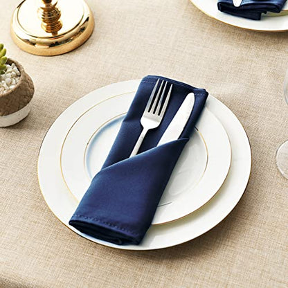 Cloth Napkins Set of 6, 18 x 18 Inch, Washable Navy Blue Dinner Napkins with Hemmed Edges for Restaurant, Wedding and Holiday - color: Navy, size: 18" x 18" (Set of 6)