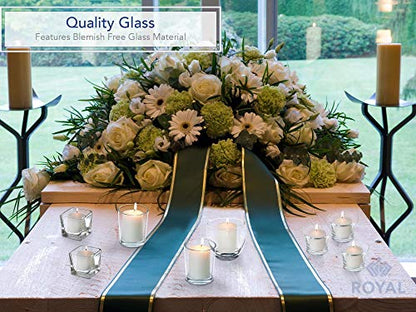 Royal Imports Candle Holder Hanging Oyster Votive Tealight Glass for Wedding, Birthday, Holiday & Home Decoration, Set of 6
