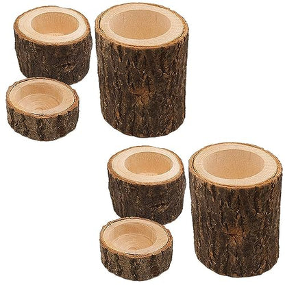 Yikko Wooden Tea Light Candle Holders, Personalized Wooden Votive Tealight Holder for Wedding Centerpieces for Table, Wedding |Birthday Party |Valentine's Day |Home Decoration - Set of 6 - size: Set of 6 (0.98", 1.65", 2.75")