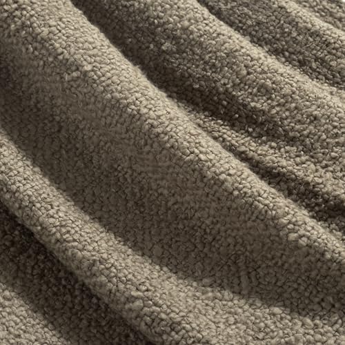 Lush Decor Tulum Boucle Textured Woven Fringed Throw Blanket Single 50" W x 60" L Neutral - Soft Cozy Blanket for Bed, Couch Or Chair - Modern Boho Home Decor