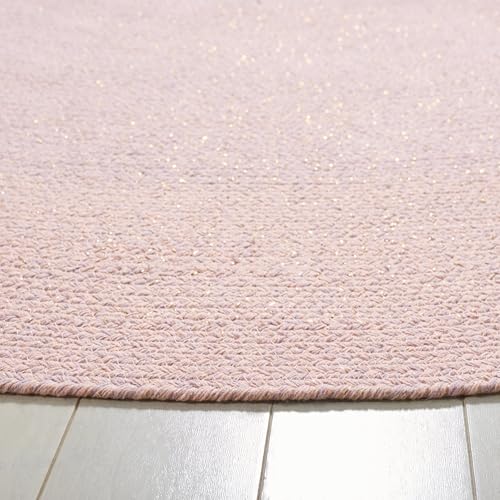 SAFAVIEH Cape Cod Collection Area Rug - 5' Round, Blue & Pink, Handmade Braided Cotton, Ideal for High Traffic Areas in Living Room, Bedroom (CAP242M) - color: Blue/Pink, size: 5' (Round)