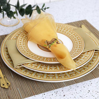 Set of 4 Napkin Rings Leopard Napkin Ring Animal Napkin Rings Metal Napkin Holders Animal Serviette Buckles for Easter Dinner Table Decorations