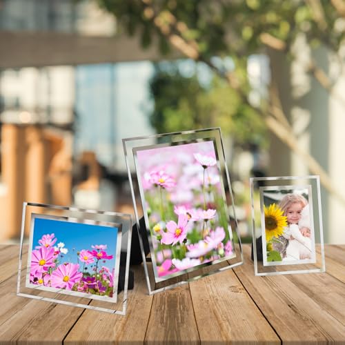Hoikwo 10 Pack Glass Picture Frame with Two 8x10, Four 5x7, Four 4x6, Multi Sizes Silver Photo Frames, Only for Tabletop Display Vertically or Horizontally - size: Mix Sizes-10 Frames