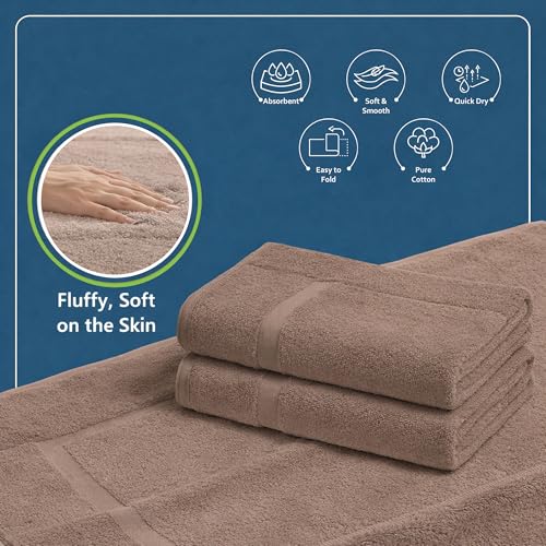 Rajlinen Cotton Bath Mat 2 Pack 23x36-100% Cotton 500 GSM Highly Absorbent Hotel Spa Bathroom Floor Mats, Aesthetic Acron Bath Mat Towels, Machine Washable Shower/Bathtub Rugs - color: Acron