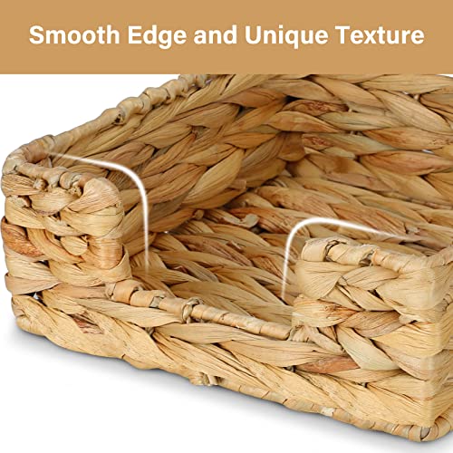 Napkin Holder Wicker Woven Basket Dinner Paper Tray for Table Kitchen Decor | Water Hyacinth, Handwoven, Square, Home Decor, Napkin Holders For Paper Napkins - size: L7.9" X W7.9" X H2.8"