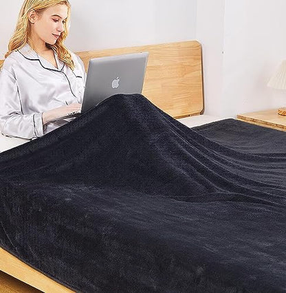 Polar Fleece Blanket Twin Size Lightweight Throw for The Bed Extra Soft Brush Fabric Super Warm Sofa Blanket 66" x 90"(Black Twin) - color: Charcoal Grey, size: Twin (90-Inch-by-66-Inch)