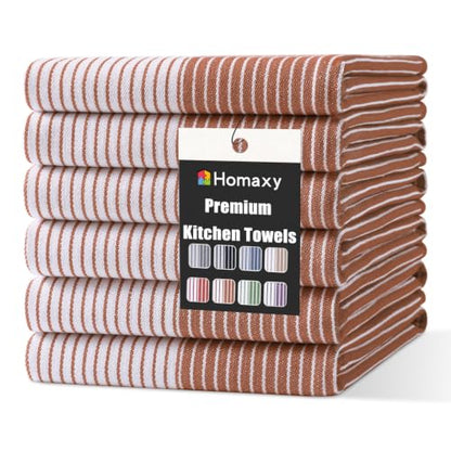 Homaxy Premium 100% Cotton Kitchen Towels 18"x28", 6 Pack, Rust | Large Kitchen Hand Towels, Soft and Absorbent Tea Towel, Dish Towels with Hanging Loops - color: Rust, size: 18 x 28 - 6 Pack