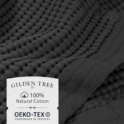 GILDEN TREE Waffle Bath Sheet Quick Dry Towel, Thin Luxury Bath Towels, Bath Sheets 40x80 Large Bath Towels, Modern Style (Faded Black) - color: Faded Black, size: Bath Sheet (40" x 80")