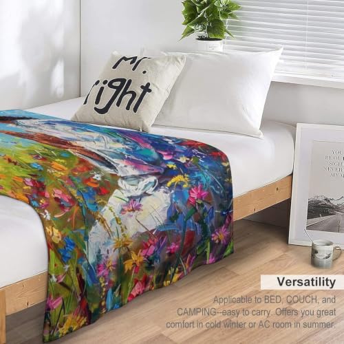 Jesus in Wildflower Field 02 Flannel Blankets Fleece Soft Throw Lightweight Plush Gifts for Couch, Bed, Cozy Sofa Plush, Chair, Lovers 40x50in(100x125cm) - color: Style-11, size: 40x50in(100x125cm)