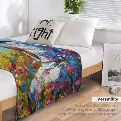 Jesus in Wildflower Field 02 Flannel Blankets Fleece Soft Throw Lightweight Plush Gifts for Couch, Bed, Cozy Sofa Plush, Chair, Lovers 40x50in(100x125cm) - color: Style-11, size: 40x50in(100x125cm)