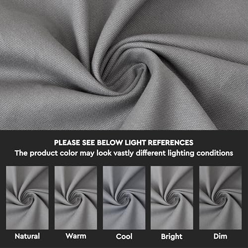 Cotton Canvas Throw Pillow Covers By Encasa Pack of 2 Grey 12"x12" No Insert with Hidden Zipper | Decorative Cushion Covers for Fall, Halloween, Thanksgiving, Christmas | Durable Cotton Canvas | Concealed Invisible Zipper | Ideal for DIY & Embroidery | Li