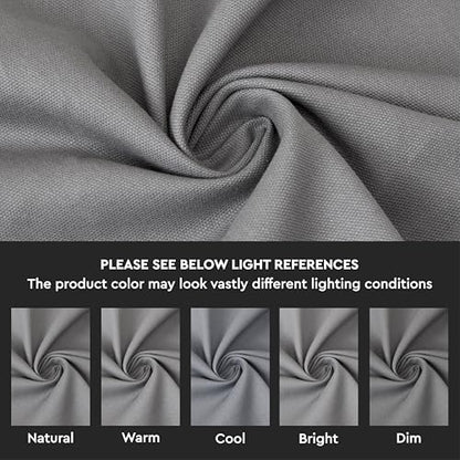Cotton Canvas Throw Pillow Covers By Encasa Pack of 2 Grey 12"x12" No Insert with Hidden Zipper | Decorative Cushion Covers for Fall, Halloween, Thanksgiving, Christmas | Durable Cotton Canvas | Concealed Invisible Zipper | Ideal for DIY & Embroidery | Li
