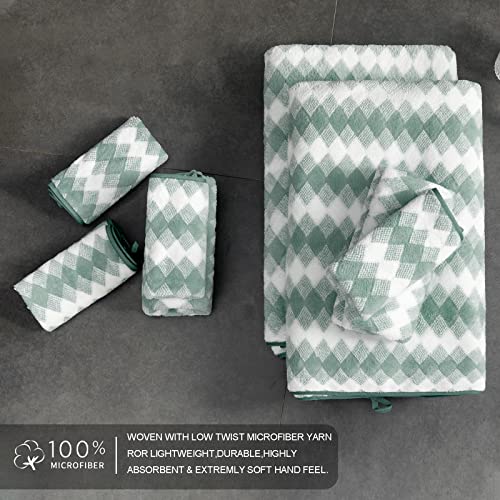 Hand Towels Set 2 Pack-16“x31” Ultra Soft Microfibers Bathroom Towel Set Highly Absorbent Quick Dry Luxury Premium Towel Lightweight Cozy Durable Hand Towel Collection Hotel Spa Gym Kitchen,Green - color: Diamond Green, size: 2 Pack Hand Towels