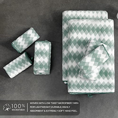 Hand Towels Set 2 Pack-16“x31” Ultra Soft Microfibers Bathroom Towel Set Highly Absorbent Quick Dry Luxury Premium Towel Lightweight Cozy Durable Hand Towel Collection Hotel Spa Gym Kitchen,Green - color: Diamond Green, size: 2 Pack Hand Towels