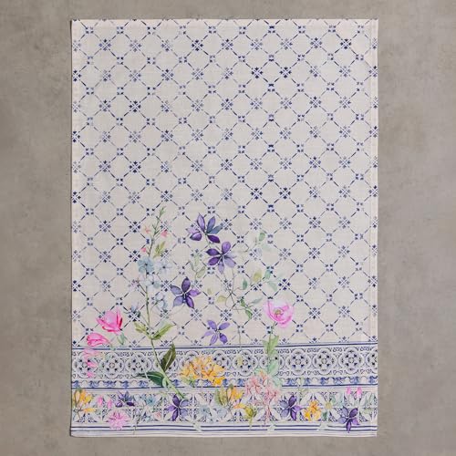 Maison d' Hermine Kitchen Towels Set of 3 Reusable 100% Cotton 27.50" x 20" | Cloth Tea Dish Towels Absorbent with Hanging Loop for Kitchen Dining Party Wedding Hotel Home Spring Summer - Faience - color: 015 - Faience