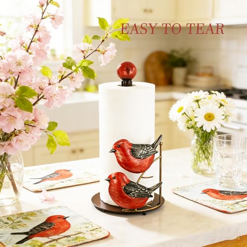 Red Paper Towel Holder Decorative Paper Towel Holder Red Kitchen Decor Winter Paper Towel Holders Countertop Cardinal Decor for Christmas Valentine Mother Day