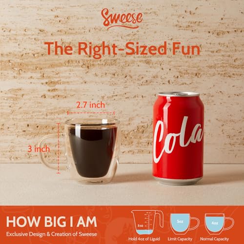 Sweese 5oz Double Wall Glass Espresso Cups Set of 2, Espresso Shot Cups Perfect for Cappuccino, Latte, Tea - style: Set of 2 Espresso cups