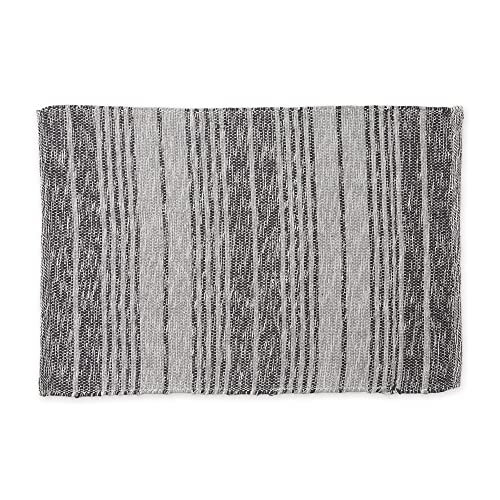 DII Woven Rag Rug Collection Recycled Yarn Variegated Rustic Stripe, 2x3', Gray - color: Grey