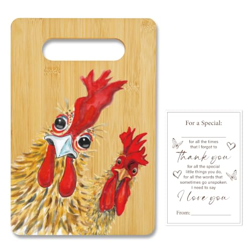 Rooster Cutting Board, Charcuterie Board for Kitchen Decor | House Warming Gifts for Chicken Lovers Couples Friends -19 - color: Rooster