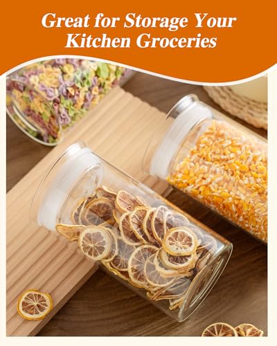 ZENS Glass Canisters with Airtight Lids, Set of 2 50oz Tall Storage Jars | Borosilicate Glass Jars with Airtight Lid, Wide Mouth Pasta Containers for Pantry Food Storage - size: 9-50oz 2Pack