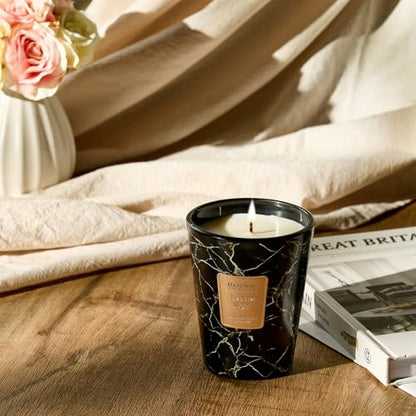 M&SENSE Leather Night Scented Soy Candle, 3 Wick Highly Scented 14.1 Oz 75H, Aromatherapy Christmas Gift for Women and Men - color: LeatherNight, size: Medium