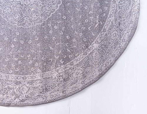 Unique Loom Bromley Collection Area Rug - Midnight (3' 1" Round Dark Gray/Gray) - color: Dark Gray/Ivory, size: 3'1" (Round)