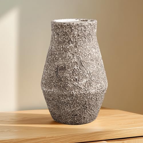 Brown Ceramic Vase, Terracotta Flower Vases, 11 Inch | Large Rustic Farmhouse Vase for Centerpieces, Dining Table, Bedroom and Kitchen Home Decor - color: Rustic Brown, size: 11 inch