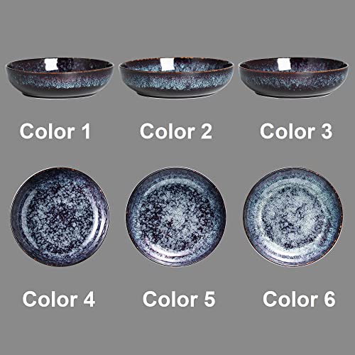 30oz Ceramic bowls set of 4-8" serving bowls for Kitchen,Pasta,Salad-Dishwasher & Microwave Safe Perfect for Housewarming, Thanksgiving, Christmas-Speckled Bluish Purple - color: Speckled Bluish Purple