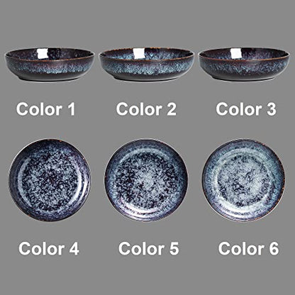 30oz Ceramic bowls set of 4-8" serving bowls for Kitchen,Pasta,Salad-Dishwasher & Microwave Safe Perfect for Housewarming, Thanksgiving, Christmas-Speckled Bluish Purple - color: Speckled Bluish Purple
