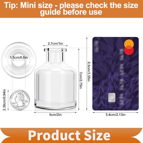 6 Pcs Bud Vases, Clear Glass Bud Vase, 2 x 2.75 Inch | Mini Flower Vases, Small Living Glass Vase Bulk for Flowers, Centerpieces, Home Table Decor, Living Room, Office Decor