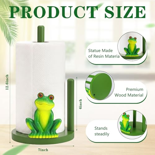 Frog Paper Towel Holder Cute Frog Kitchen Decor Countertop Toilet Paper Towel Stand 12.5 Inch Resin Decorative Funny Animal Gifts for Bathroom, Kitchen, Farmhouse, Home Decor - style: Frog